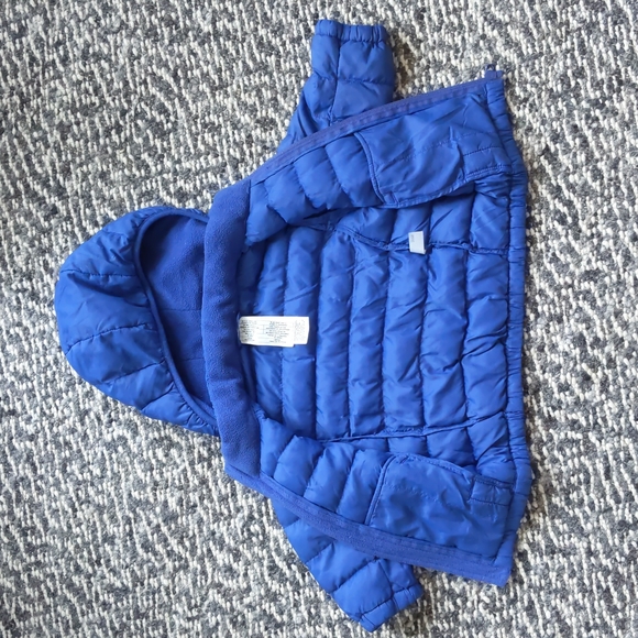 Uniqlo Baby light warm padded full zip parka, 12-18 months, Blue - Picture 4 of 6